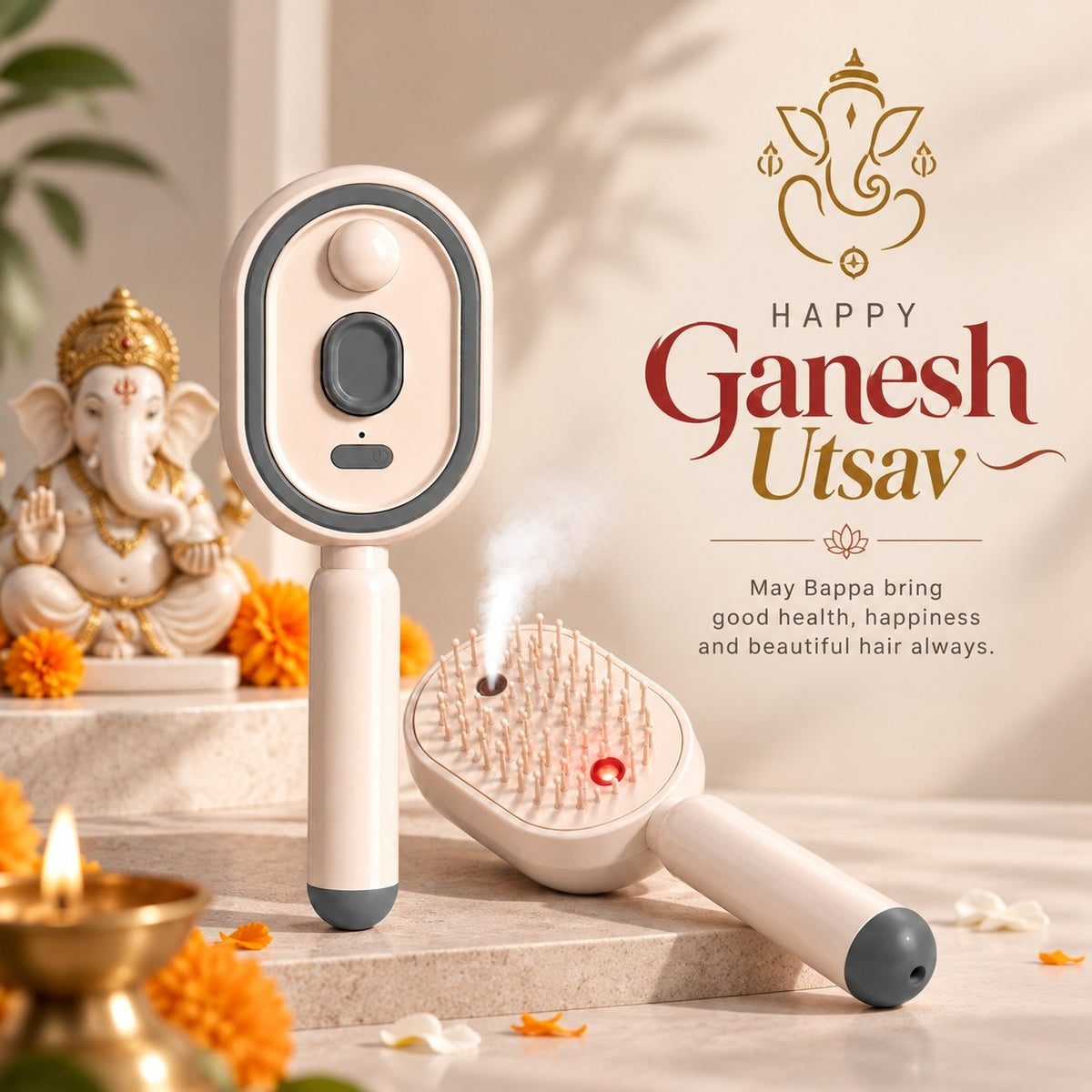 4-in-1 Electric Hair Care Mist Brush